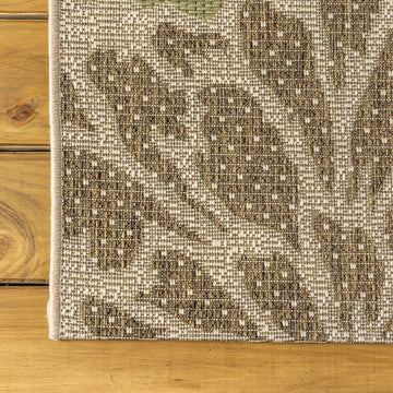 Zinnia Modern Floral Textured Weave Indoor/outdoor Runner Rug